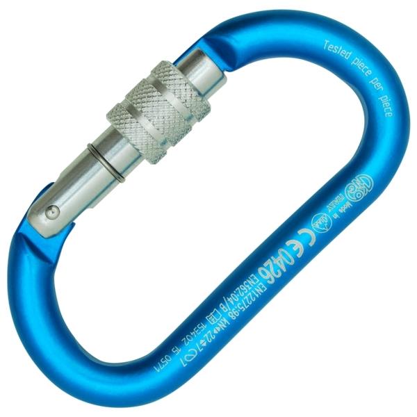 意大利KONG  730 橢圓形絲扣鎖   OVAL ALU SCREW TURQUOISE/POLISH
