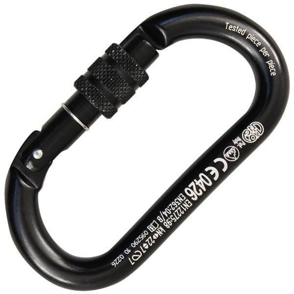 意大利KONG  730 橢圓形絲扣鎖   OVAL ALU SCREW BLACK