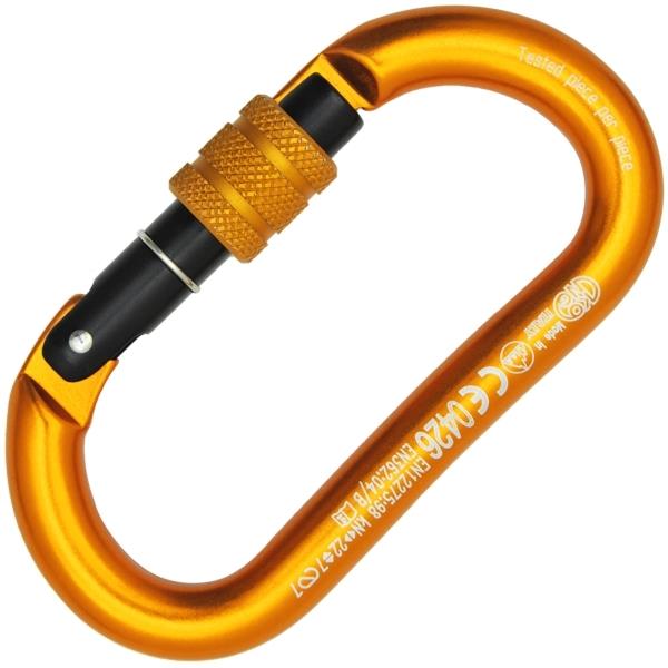 意大利KONG  730 橢圓形絲扣鎖   OVAL ALU SCREW ORANGE